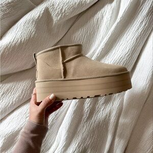 Classic Ultra Mini Platform UGG Boots ✨BRAND NEW ✨Color: Sand  ✨Size:7